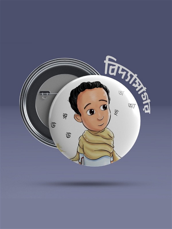 Vidyasagar Pin Button Badge